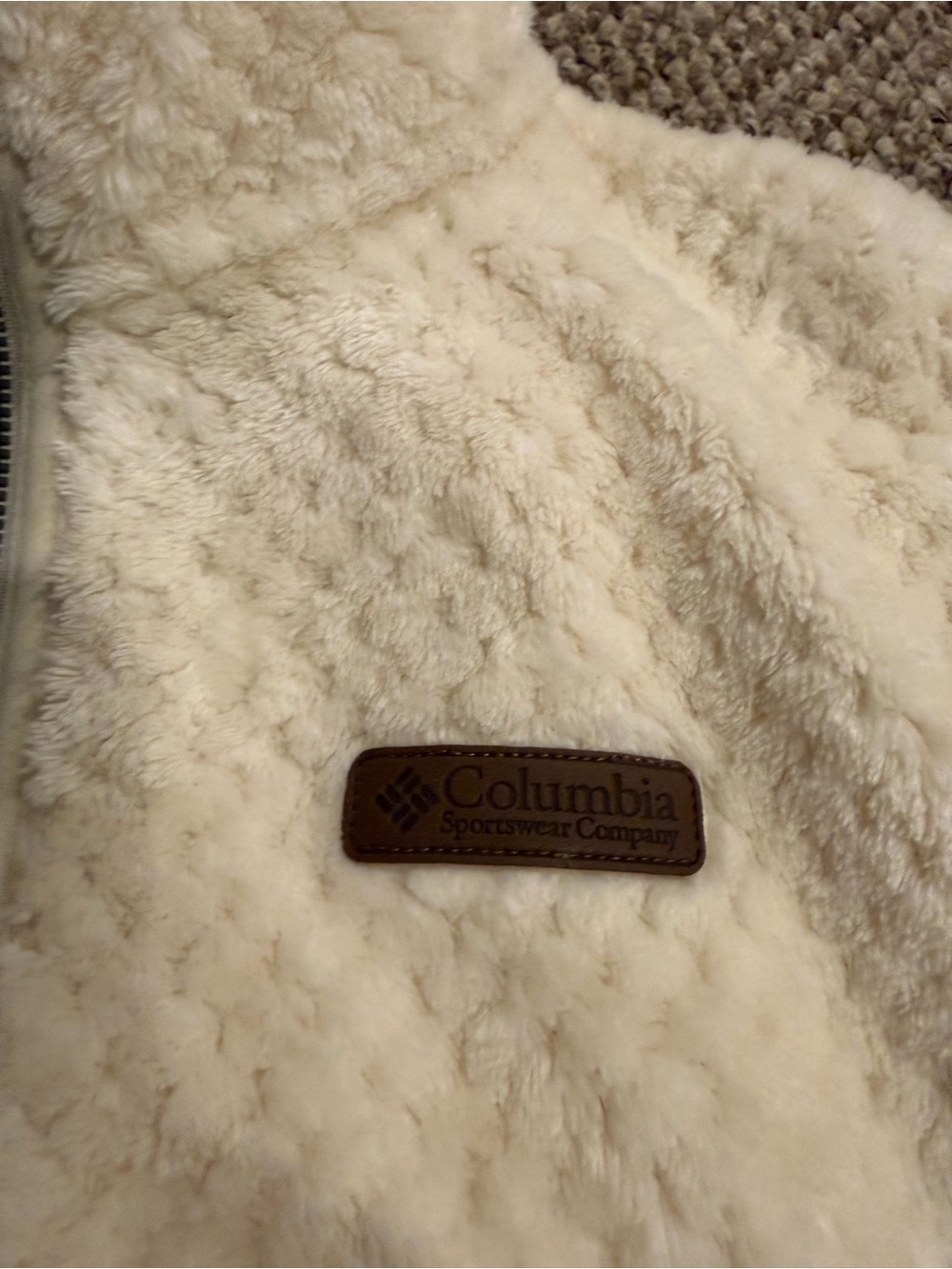 NWT Columbia Cream Plush Full-Zip Light Fleece Jacket XS - Picture 2 of 8